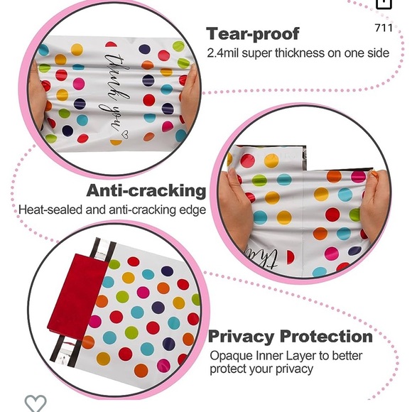 60pc SET!! 30 - 10x13 PolyMailers PLUS 30 Self Adhesive Thank You Sticke… - Picture 3 of 8